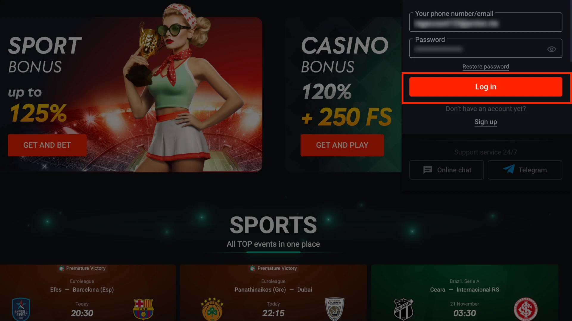 Log In After Creating the Account