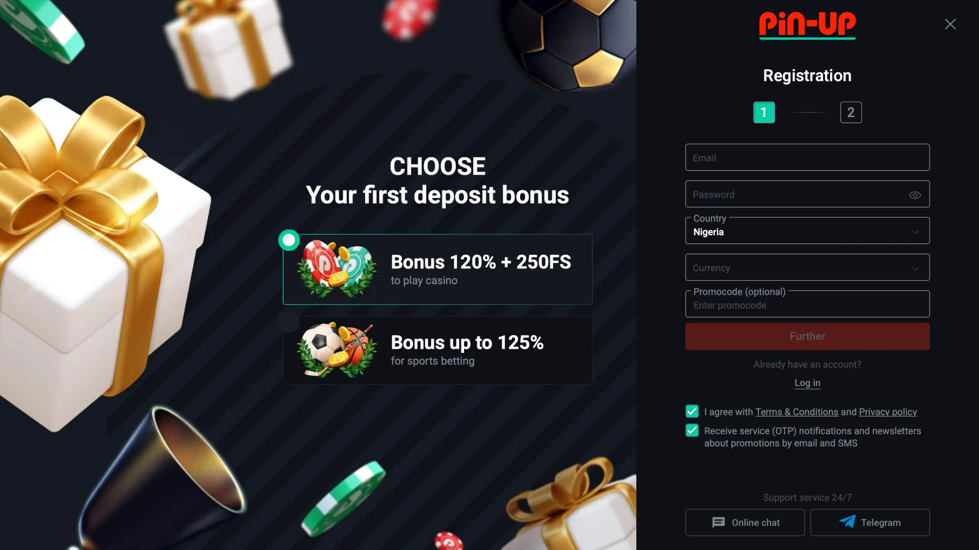 Open the Registration Form