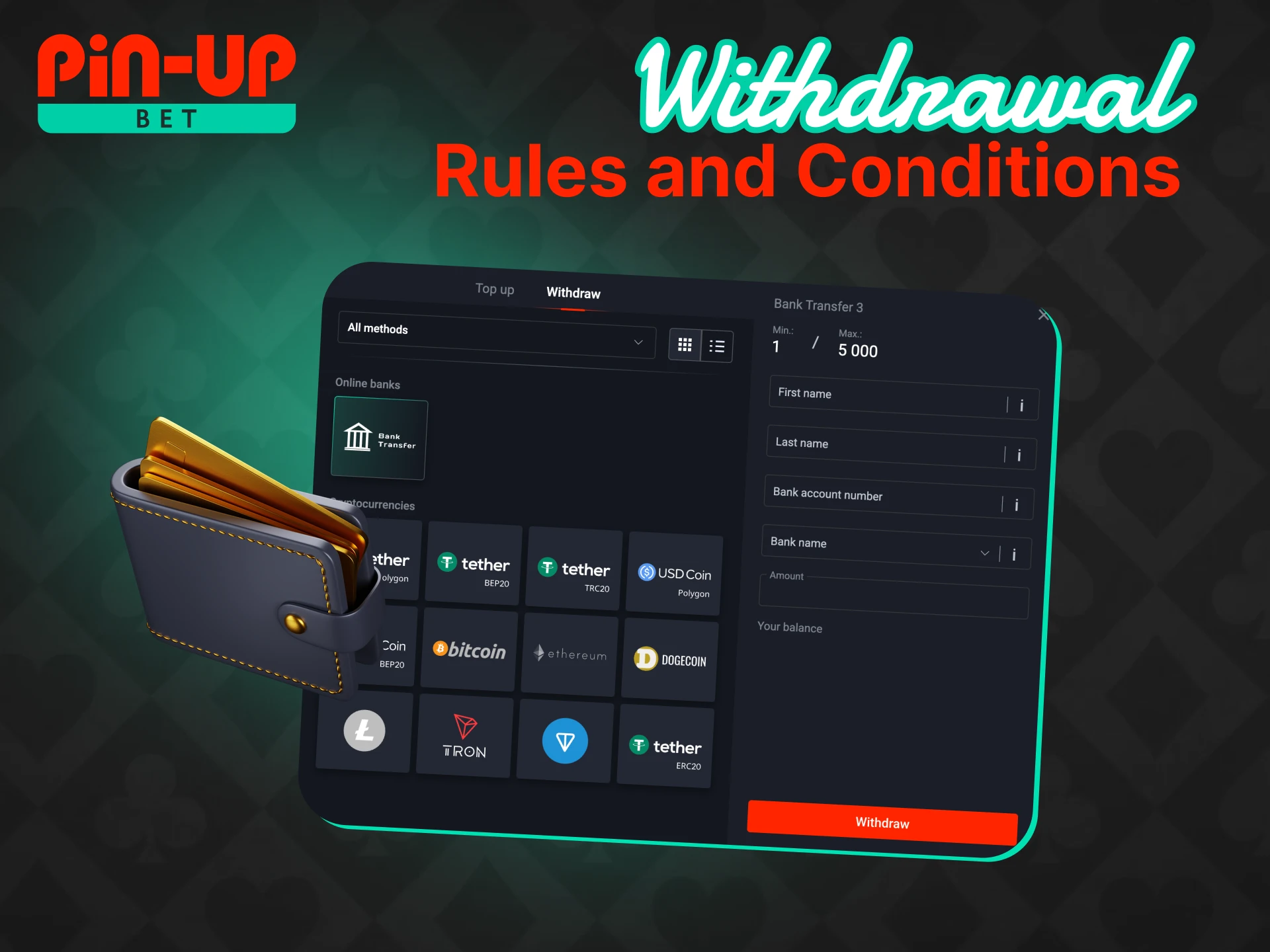 Pin-Up Withdrawal Rules and Conditions